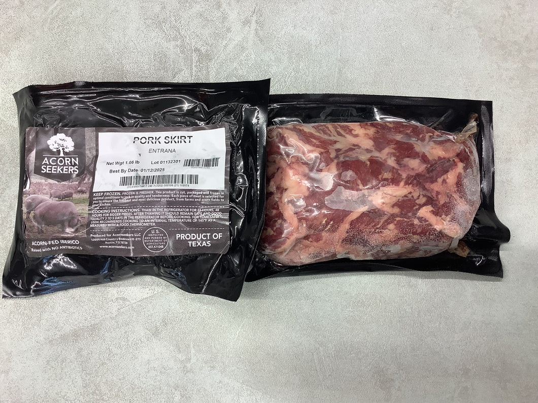 Acorn Fed Pork Skirt Steak $26/LB