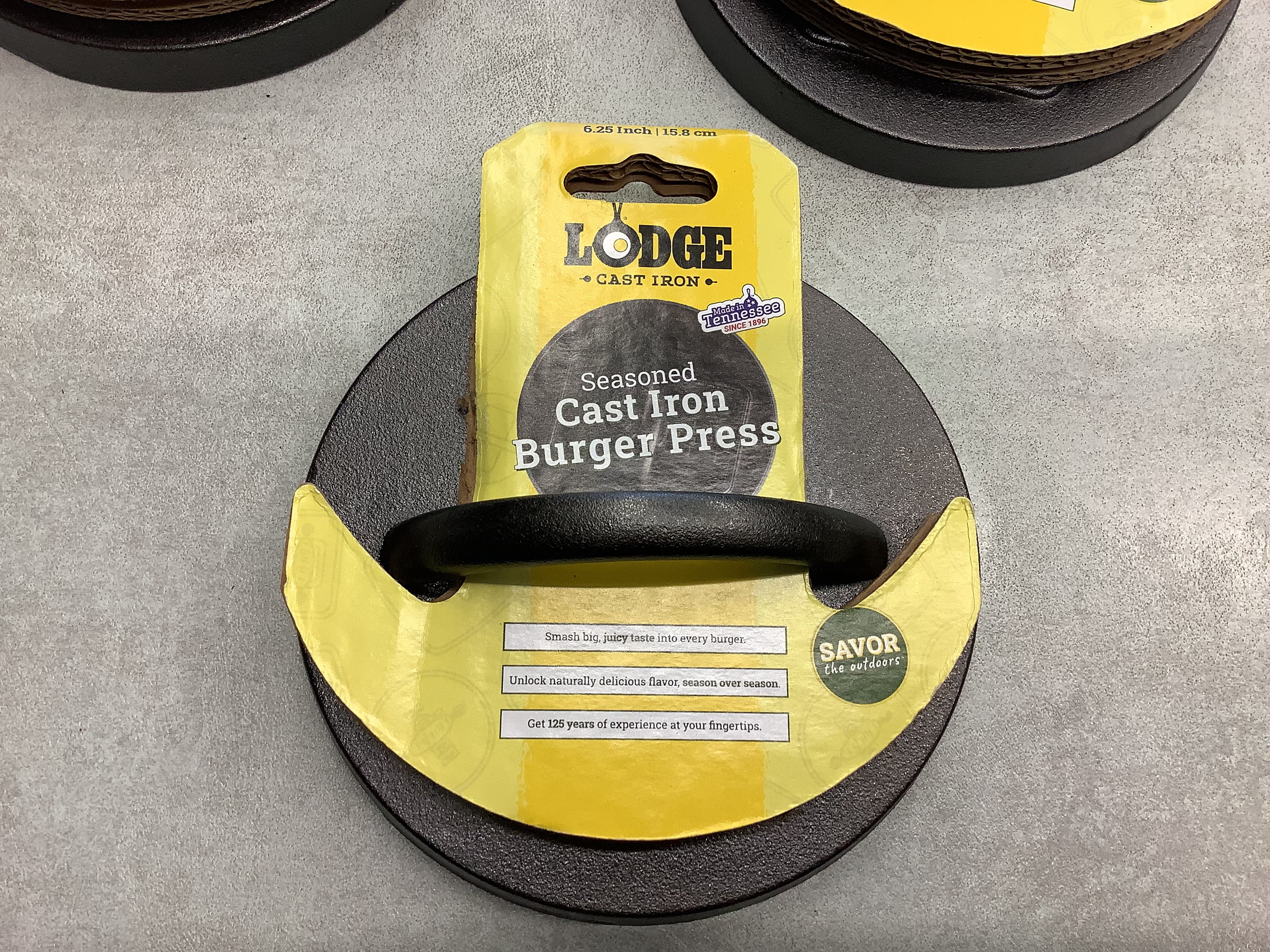 Lodge 6.25 in Seasoned Cast Iron Burger Press